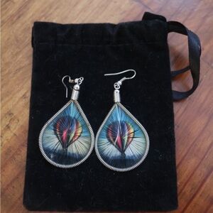Elegant Silver and Multicolor Teardrop Earrings